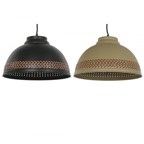 Loftslampe, brun/sort/flødefarvet, metal, 50 W - 39 × 39 × 22 cm (2 stk.)
