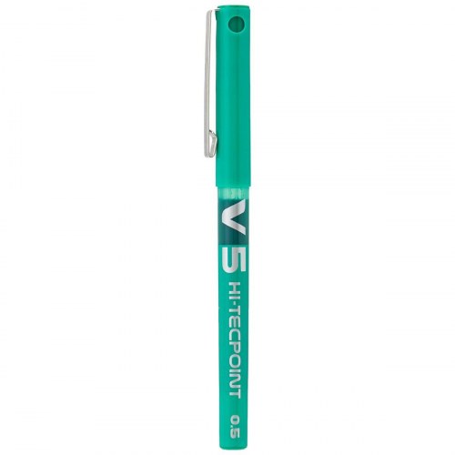 Pilot V5 Hi-Tecpoint kuglepen - grøn, 0,3 mm (12 stk.)