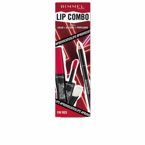 Rimmel London Lip Combo makeup sæt - 3 dele, Fav Red