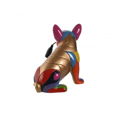 Bordlampe i harpiks - multifarvet hund, 28,5 × 17,5 × 28 cm