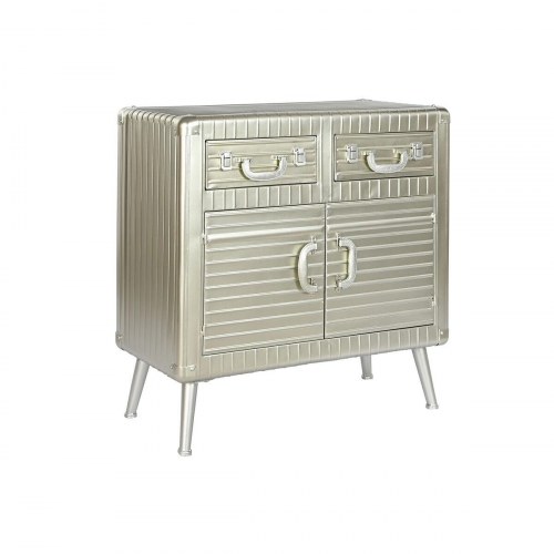 Skænk - sølvfarvet metal og MDF, 80 × 39 × 82 cm