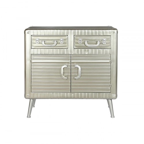 Skænk - sølvfarvet metal og MDF, 80 × 39 × 82 cm