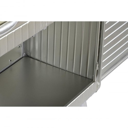 Skænk - sølvfarvet metal og MDF, 80 × 39 × 82 cm