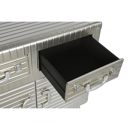 Skænk - sølvfarvet metal og MDF, 80 × 39 × 82 cm