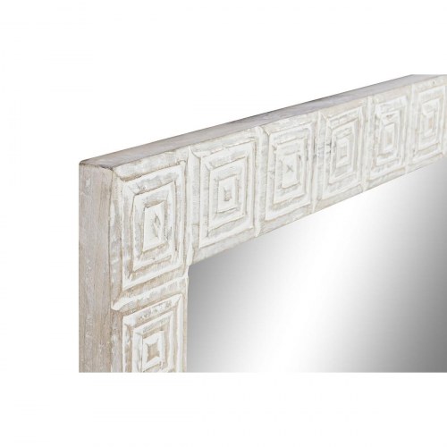 Vægspejl - hvid/natur, mangotræ, rektangulært (94 × 3 × 140 cm / 120 × 3 × 76 cm)