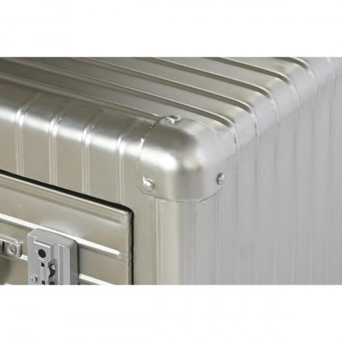 Natbord - sølvfarvet metal/MDF, 46 × 39 × 63 cm