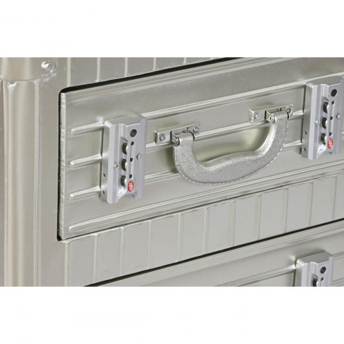 Natbord - sølvfarvet metal/MDF, 46 × 39 × 63 cm