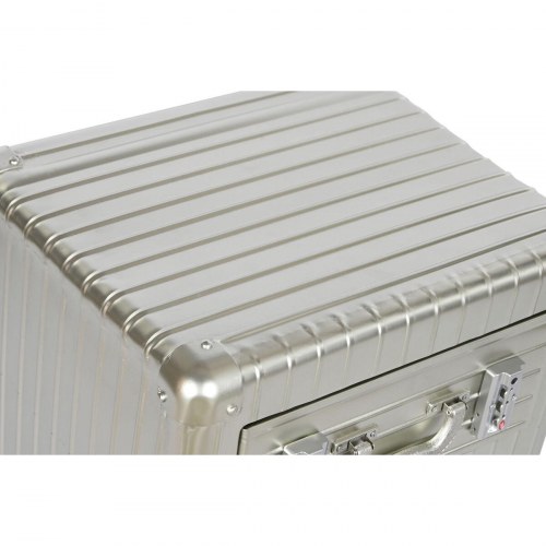 Natbord - sølvfarvet metal/MDF, 46 × 39 × 63 cm