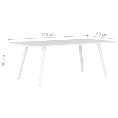 Sofabord 120 x 60 x 46 cm hvid