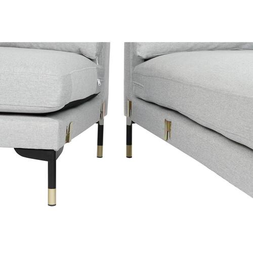 Chaiselong sofa Lysegrå Metal 250 x 160 x 85 cm
