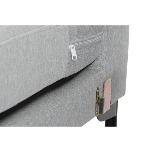 Chaiselong sofa Lysegrå Metal 250 x 160 x 85 cm
