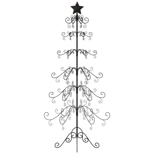 Dekorativt metaljuletræ 180 cm - sort