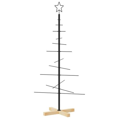 Juletræ med træbund 120 cm metal sort