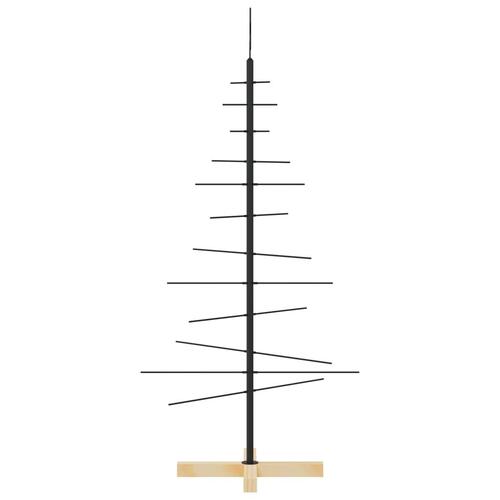 Juletræ med træbund 120 cm metal sort