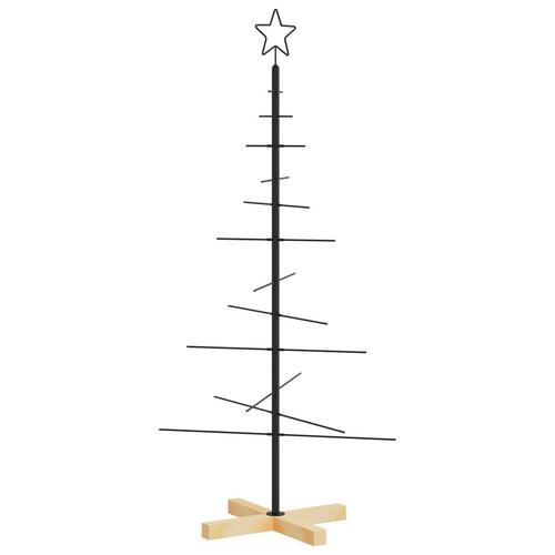 Juletræ med træbund 120 cm metal sort