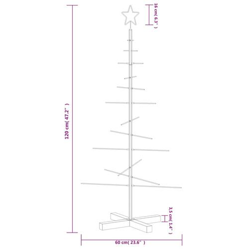 Juletræ med træbund 120 cm metal sort