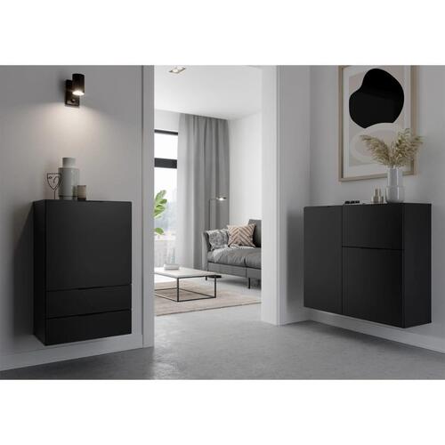 kommode med skuffe og låger 49,7x31,7x81,3 cm sort