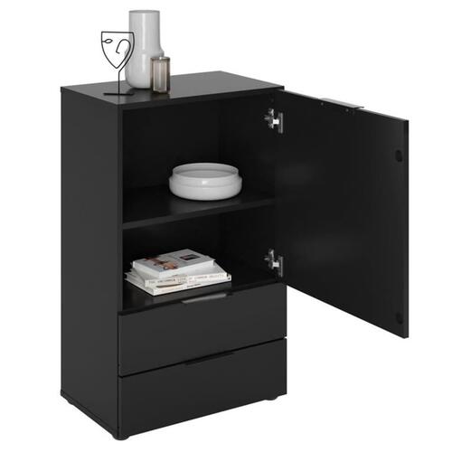 kommode med skuffe og låger 49,7x31,7x81,3 cm sort