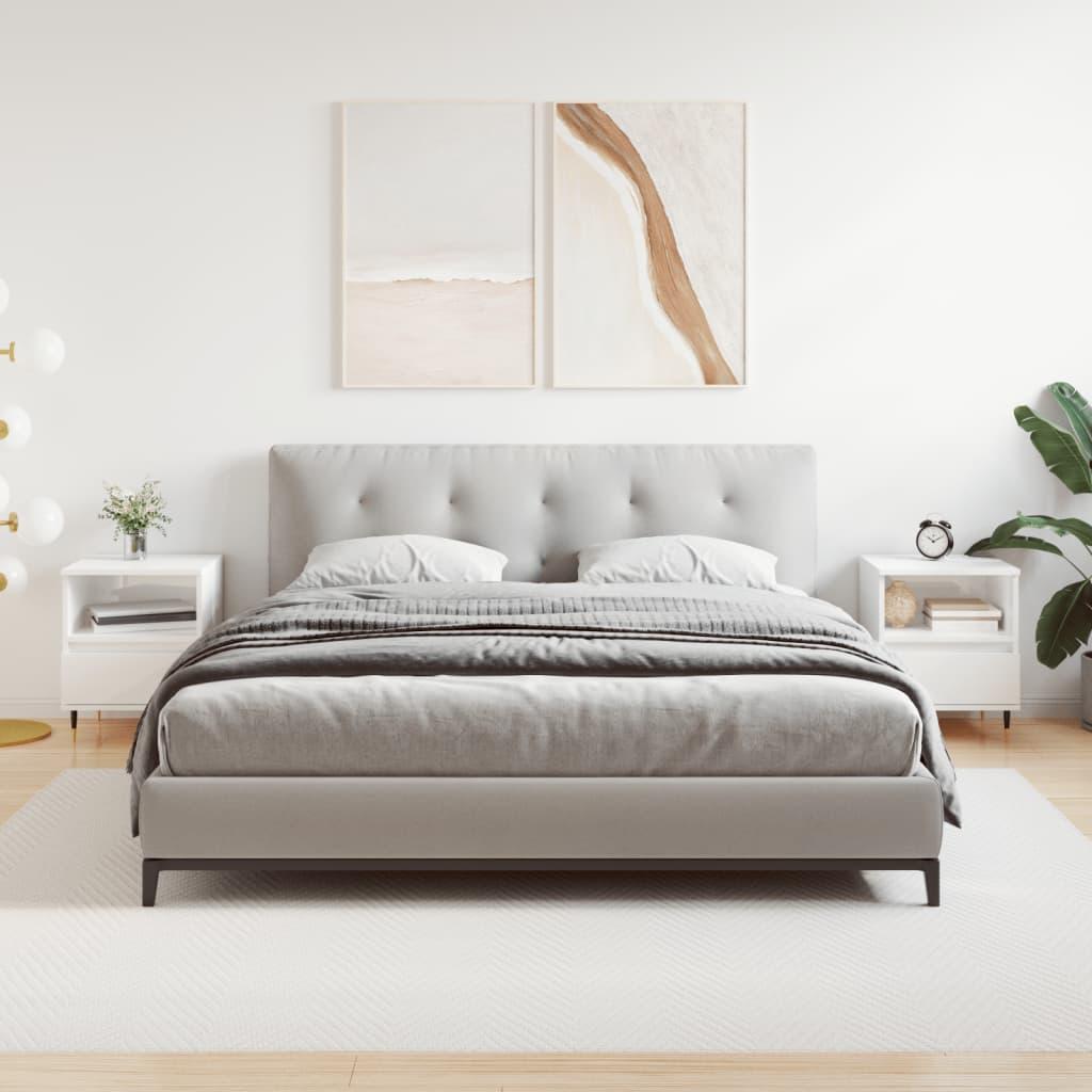 Sengeskabe 2 stk. 40x35x50 cm konstrueret træ hvid højglans billede