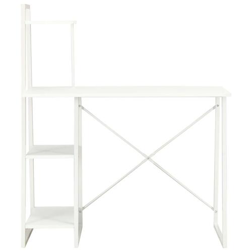 Skrivebord med reol 102x50x117 cm hvid