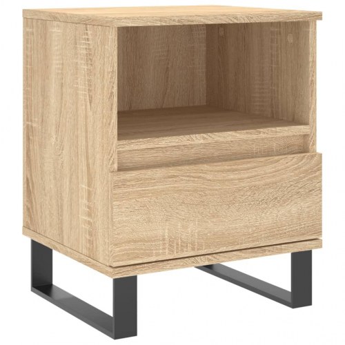 Sengeborde 2 stk. 40x35x50 cm konstrueret træ sonoma-eg