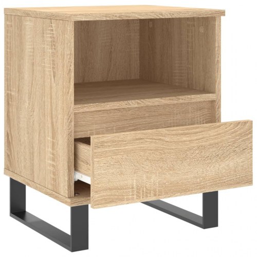 Sengeborde 2 stk. 40x35x50 cm konstrueret træ sonoma-eg