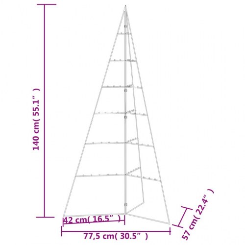Dekorativt juletræsstel i metal 140 cm - sort