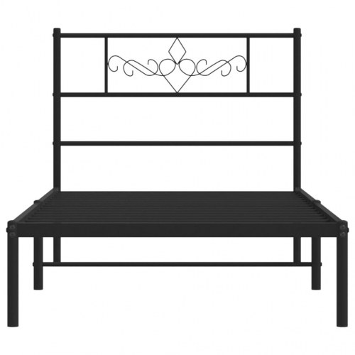 Sengeramme med sengegavl 80x200 cm metal sort