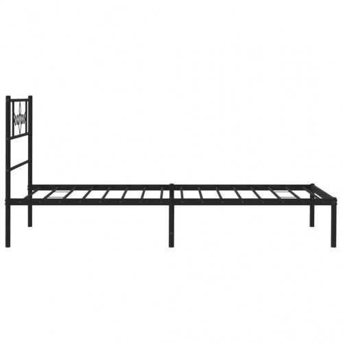 Sengeramme med sengegavl 80x200 cm metal sort