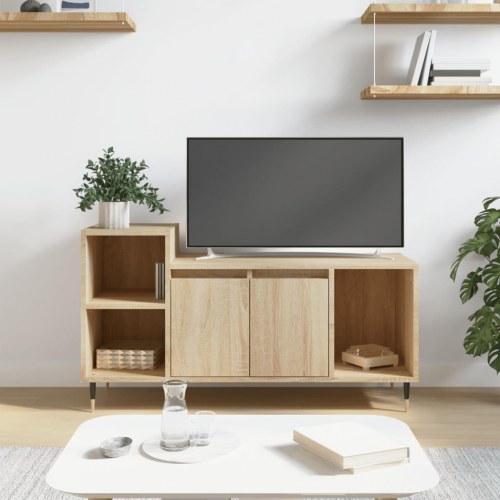 TV-bord i konstrueret træ 100 x 35 x 55 cm - sonoma-eg