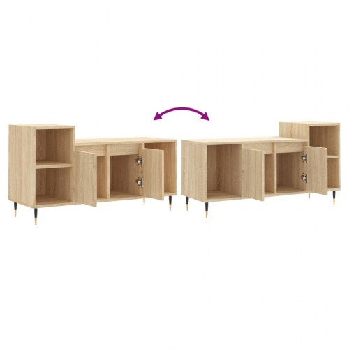 TV-bord i konstrueret træ 100 x 35 x 55 cm - sonoma-eg