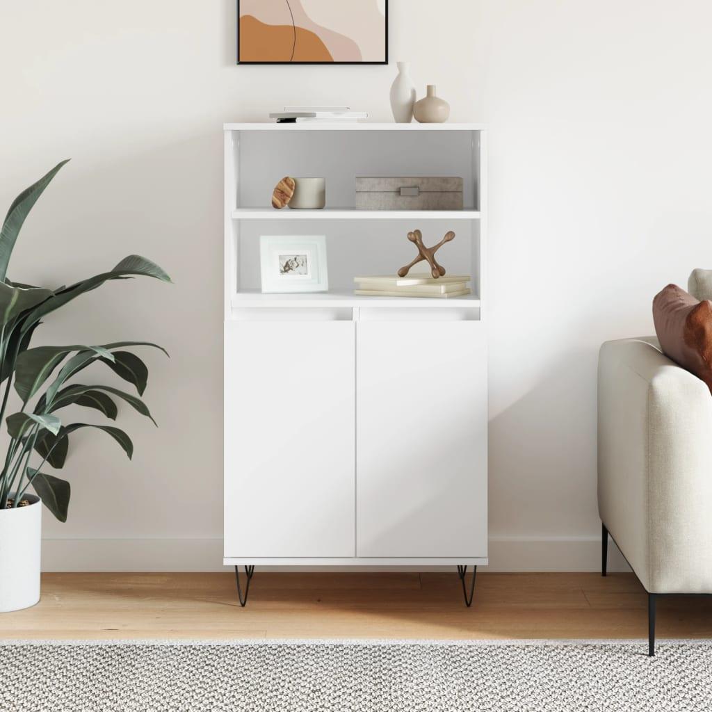 Skab/skænk 60 × 36 × 110 cm i hvidt konstrueret træ