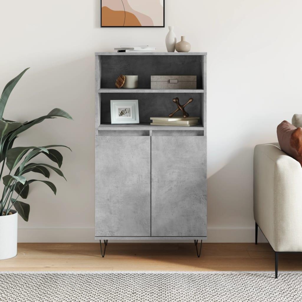Skab/skænk 60 × 36 × 110 cm i konstrueret træ - betongrå