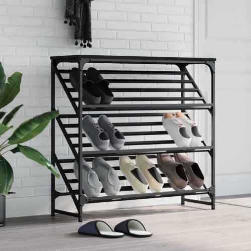 Skostativ 90x30x85 Cm Konstrueret Tr Sort