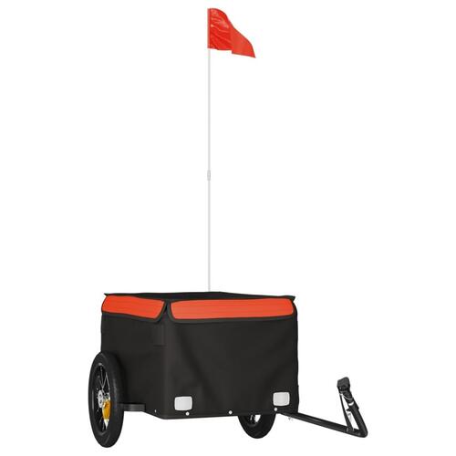 Cykelanhænger 30 kg jern sort og orange
