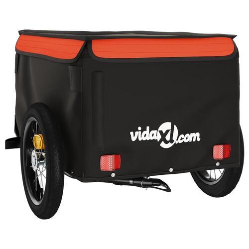 Cykelanhænger 30 kg jern sort og orange
