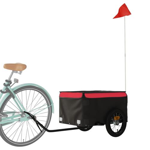 Cykelanhænger 30 kg jern sort og rød