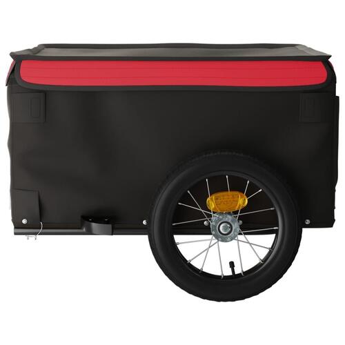Cykelanhænger 30 kg jern sort og rød