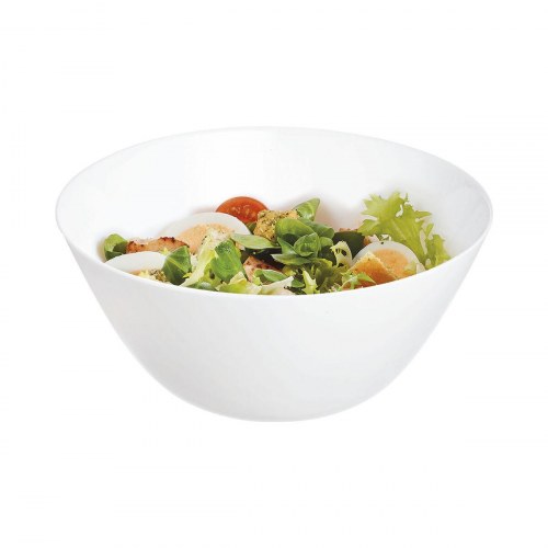 Luminarc Zelie salatskål - hvid glas, 24 cm