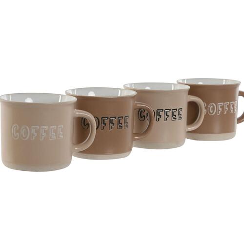 Dele kaffekopsæt Home ESPRIT Brun Stentøj 180 ml 4 Dele