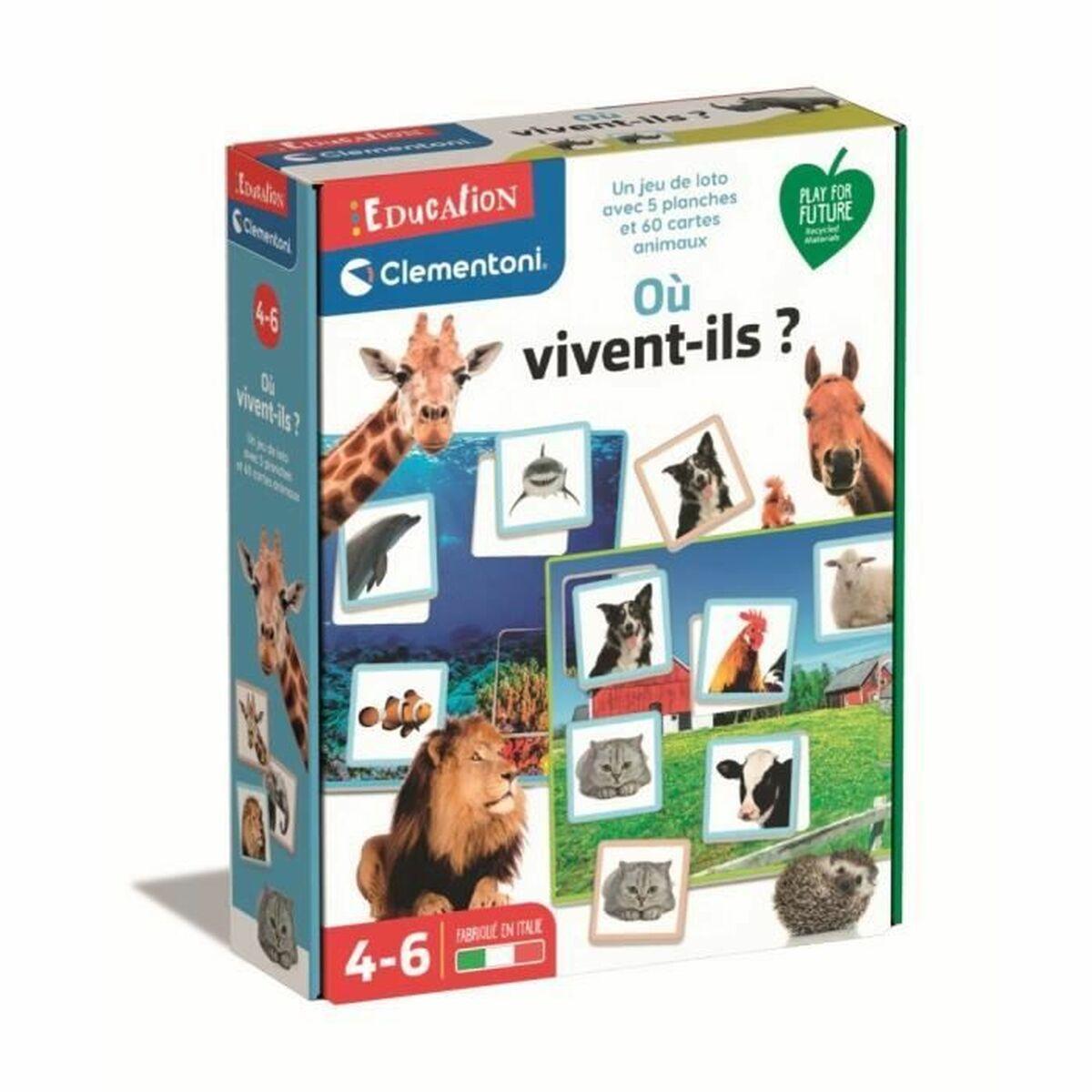 Lærerigt Børnespil Clementoni Où vivent-ils? til Børn