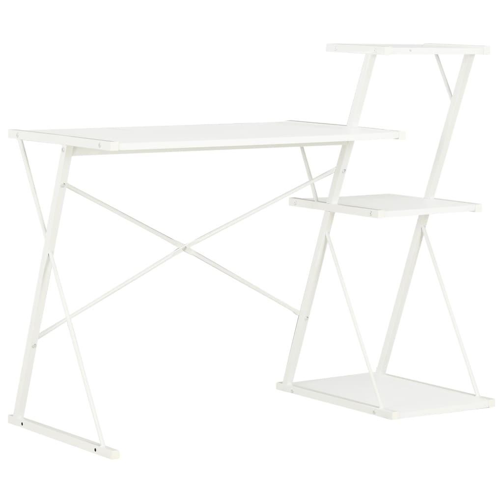 Skrivebord med hylde 116 x 50 x 93 cm hvid