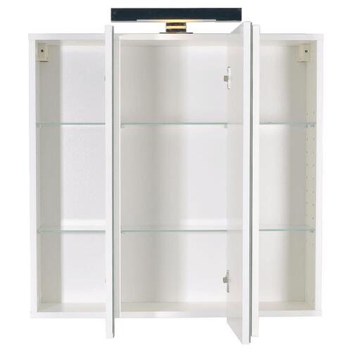 badeværelsesskab med spejl 70x19x67,6 cm hvid