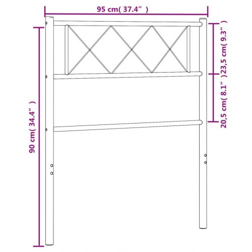 Sengegavl 90 cm metal hvid