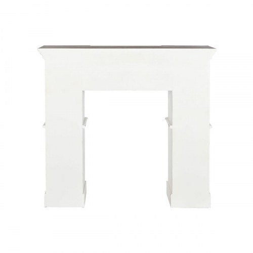 Kaminhylde - hvid/natur, gran og MDF, 120 × 29,5 × 116 cm