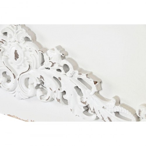 Kaminhylde - hvid/natur, gran og MDF, 120 × 29,5 × 116 cm