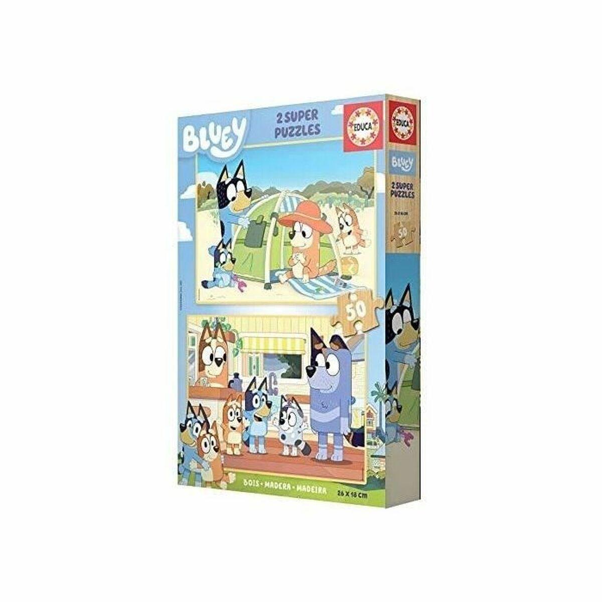 Sæt Med Puslespil Bluey Træ Dele