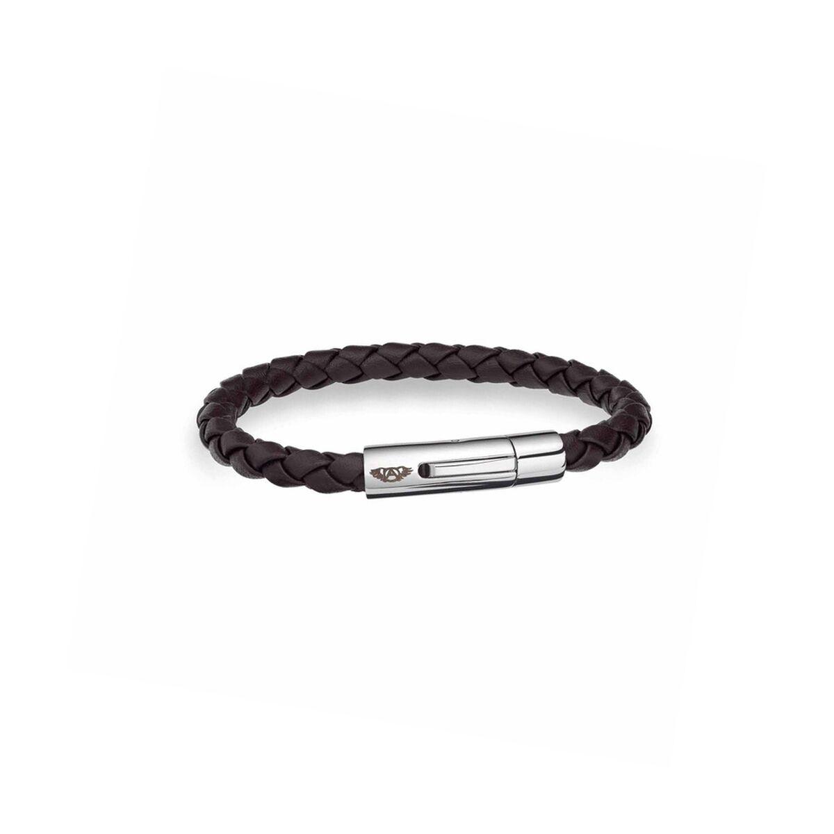 AN Jewels armbånd til mænd AA.P210BR.L - flettet læder og stål-lås