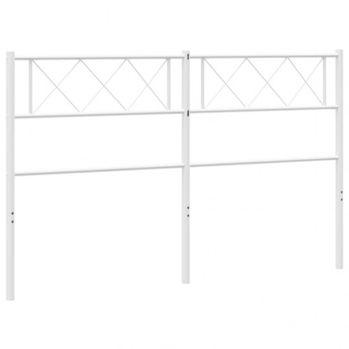 Sengegavl i metal 150 cm - hvid