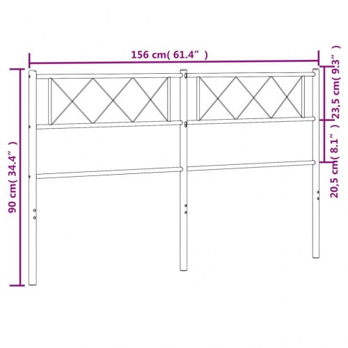 Sengegavl i metal 150 cm - hvid
